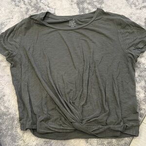 aerie Charcoal Knot Front Short Sleeve Tee